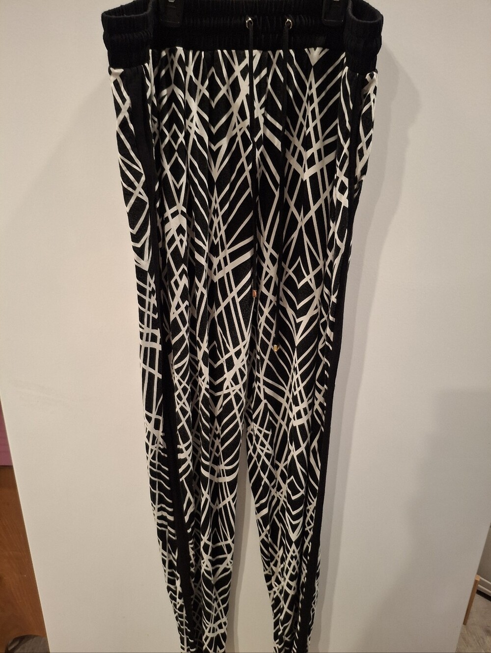 Calvin Klein Black and White Graphic Track Joggers